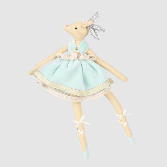 Balmay Large Velvet Hanging Deer Ornament Blue