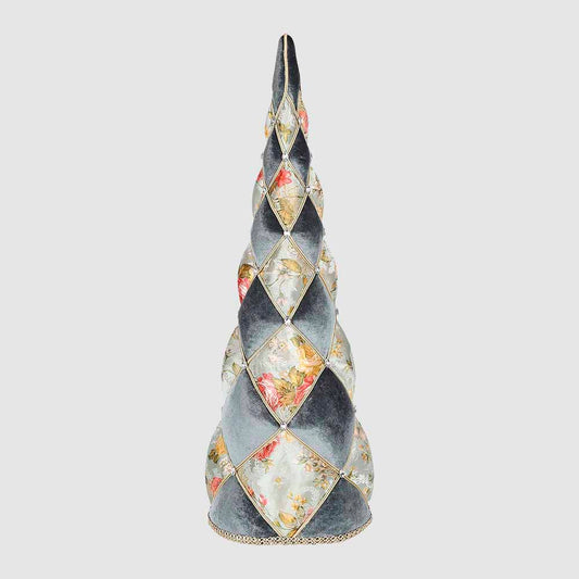 Arboir Diamond Brocade Cone Tree Large Blue