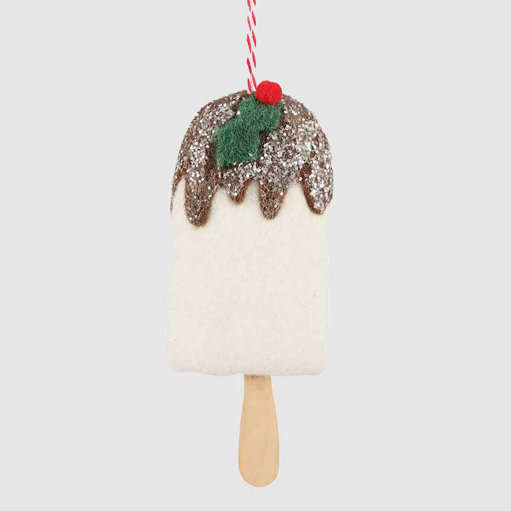 Mervelle Felt Ice Cream Hanging Tree Ornament Brown