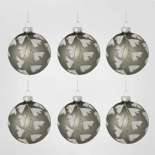 Tiffany Ginko Boxed Set of 6 Baubles