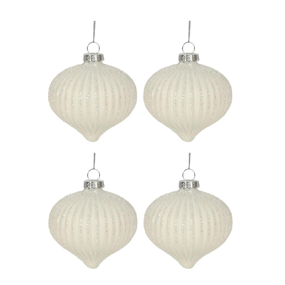 Blanc Boxed Set of 4 Baubles