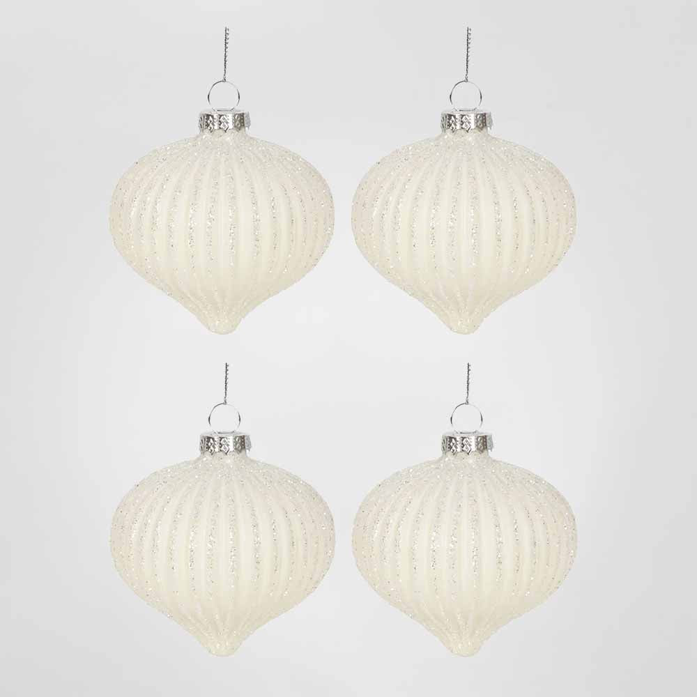 Blanc Boxed Set of 4 Baubles