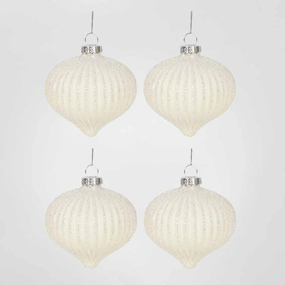 Blanc Boxed Set of 4 Baubles