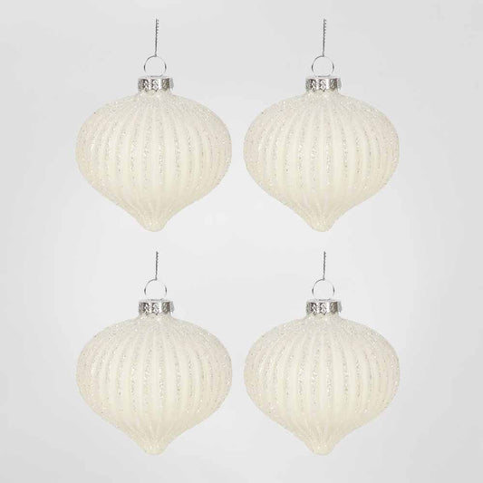 Blanc Boxed Set of 4 Baubles