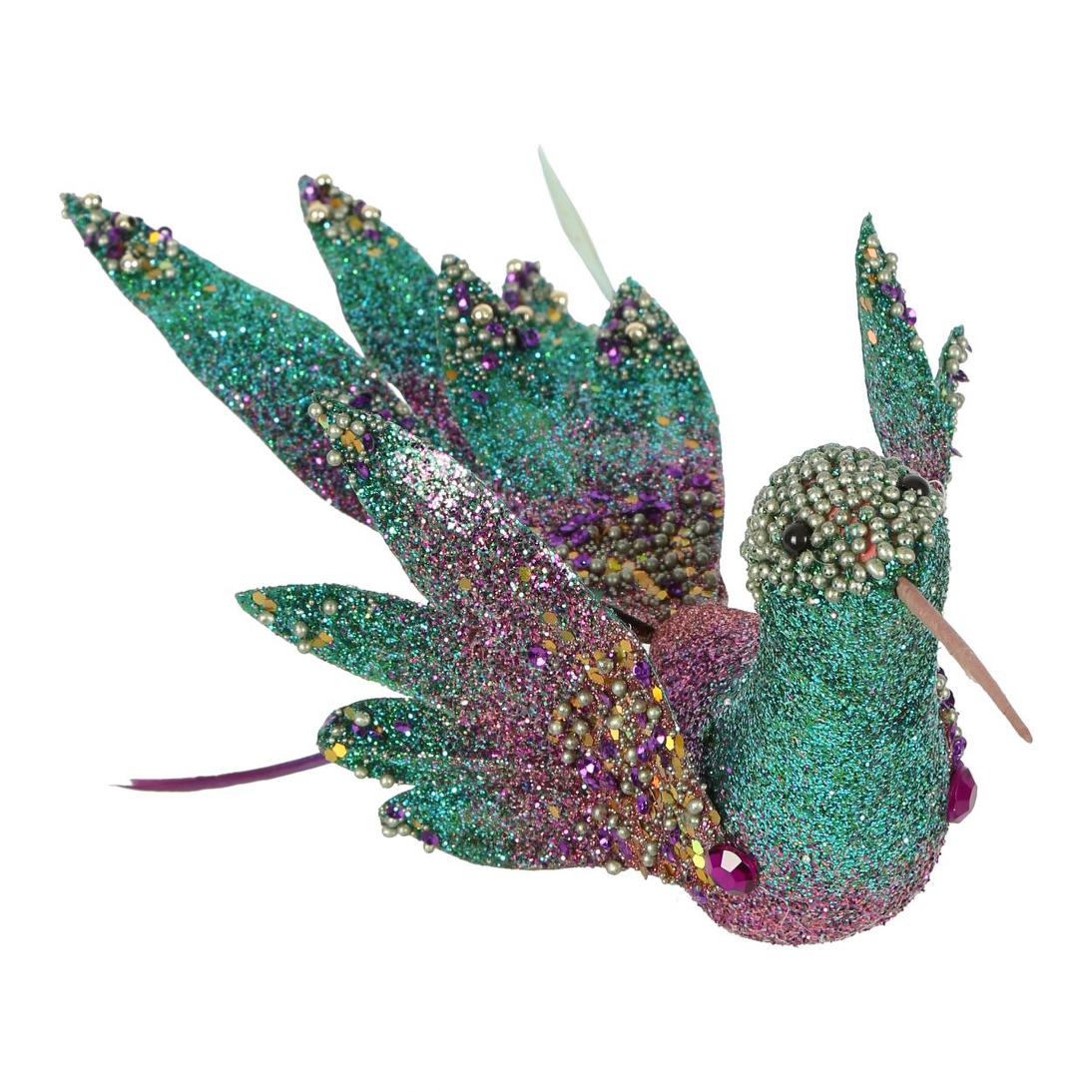 Jewelle Hummingbird Tree Ornament Blue