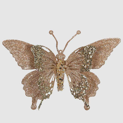 Sheena Glitter Clip on Butterfly Champagne