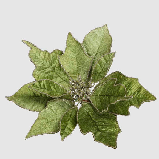 Velve Clip on Poinsettia Green