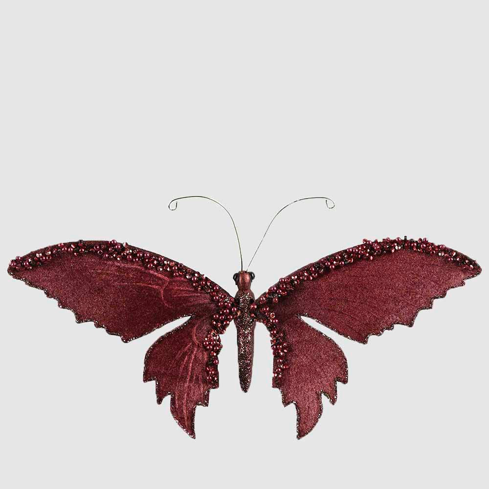Jamay Velvet Butterfly Burgundy