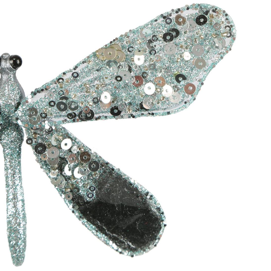Shayle Glitter Clip on Dragonfly Blue