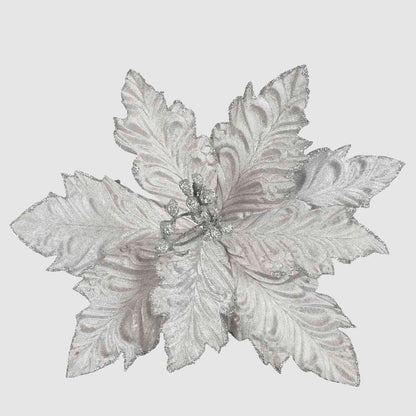 Pamile Clip on Poinsettia Silver