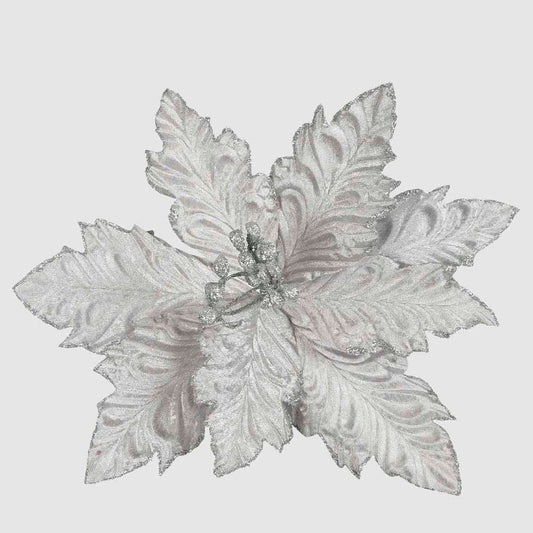 Pamile Clip on Poinsettia Silver