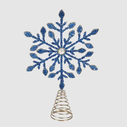 Midnight Beaded Tree Topper Blue
