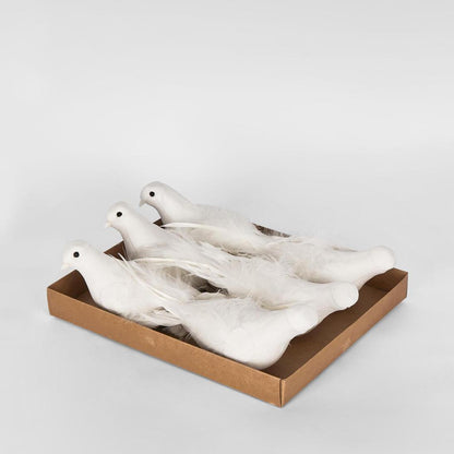 Sante White Clip on Bird (Set of 6)