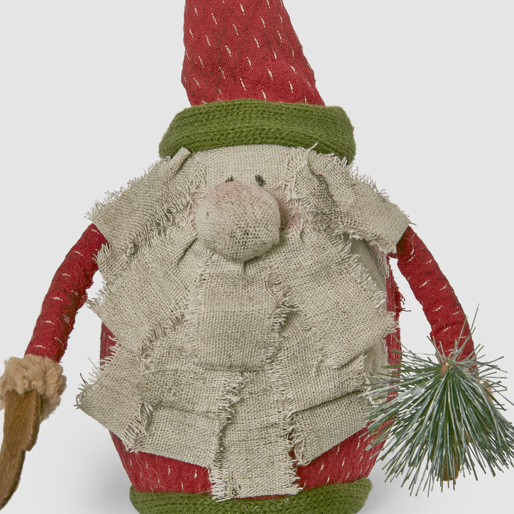 Sitting Santa With Pine Tree