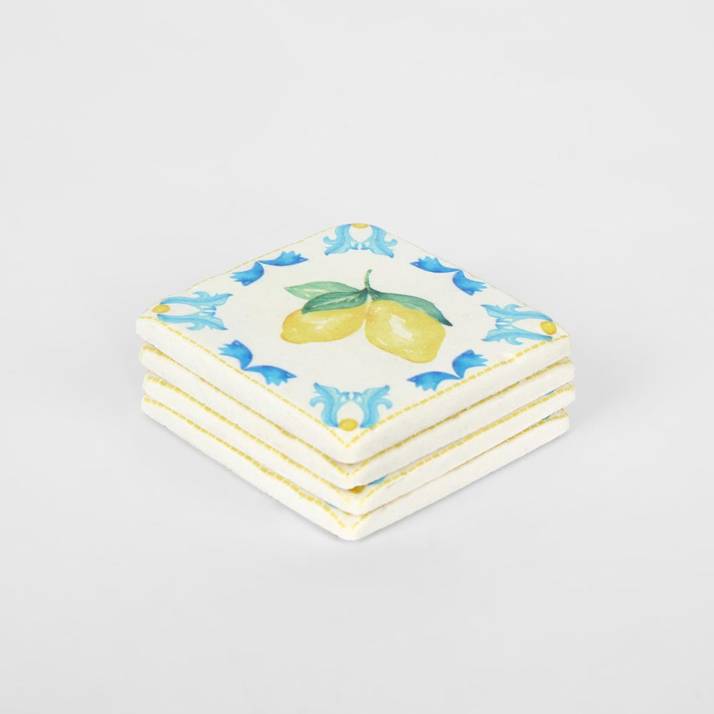 La Dolce Vita Lemon Coasters - Set of 4