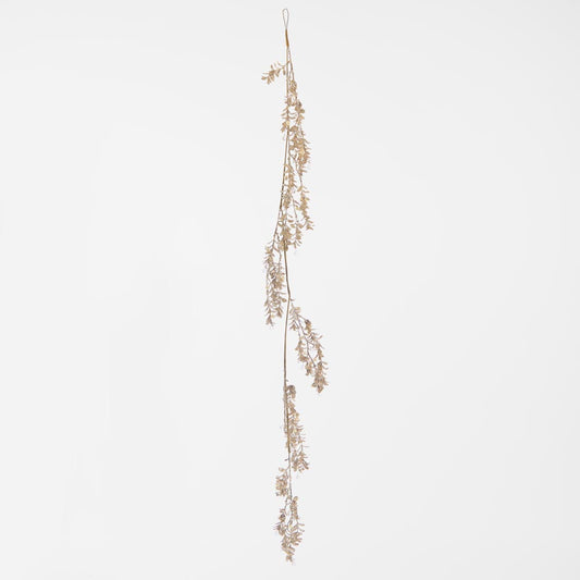 Ice Champagne Glitter Leaf Garland