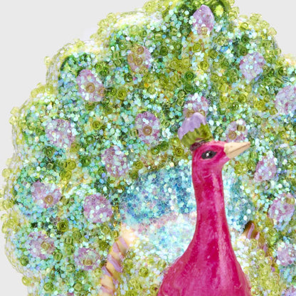 Peacock Glitter Hanging Decoration