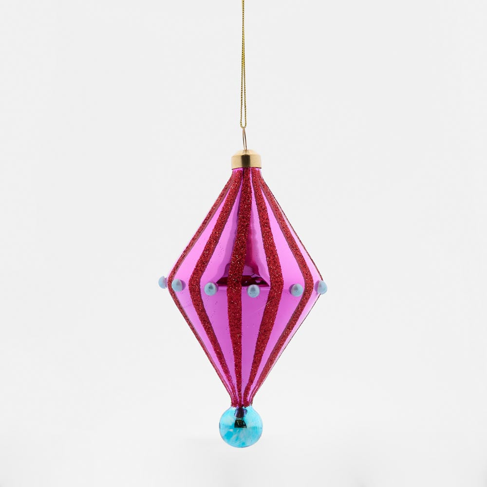 Carnivale Diamond Tree Decoration - Pink & Aqua