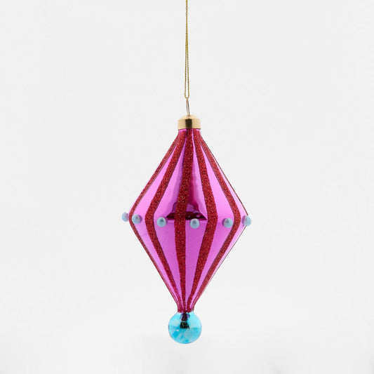 Carnivale Diamond Tree Decoration - Pink & Aqua