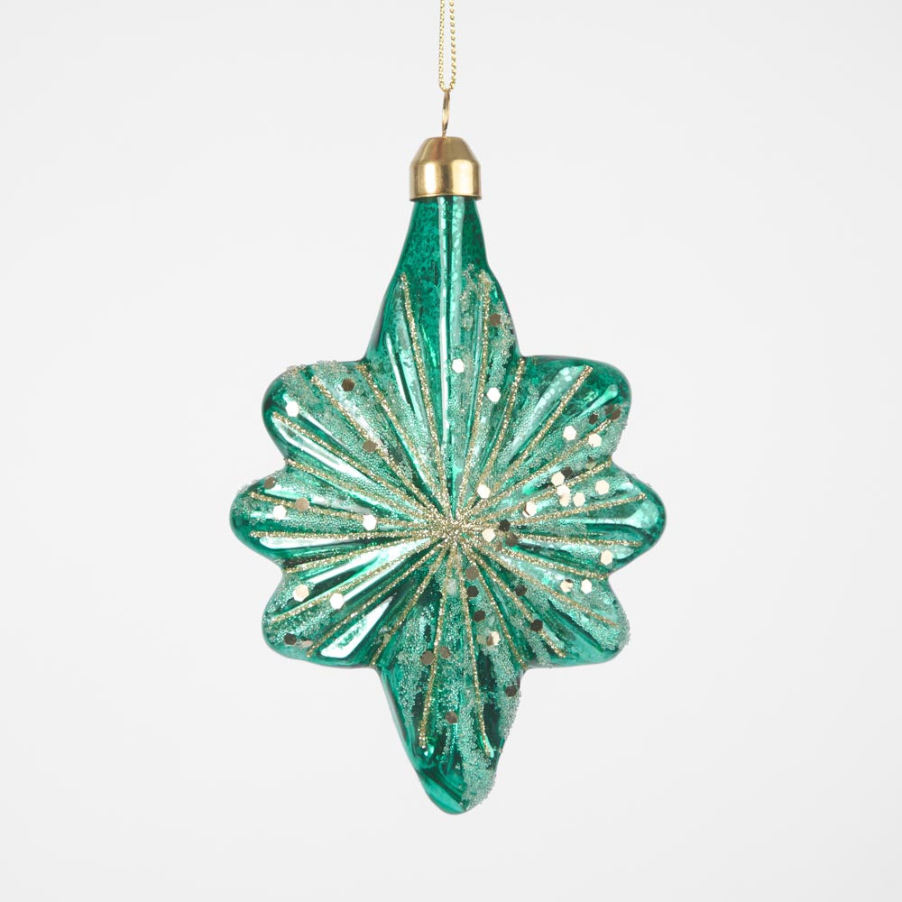 Majestic Emerald Star Tree Decoration Green