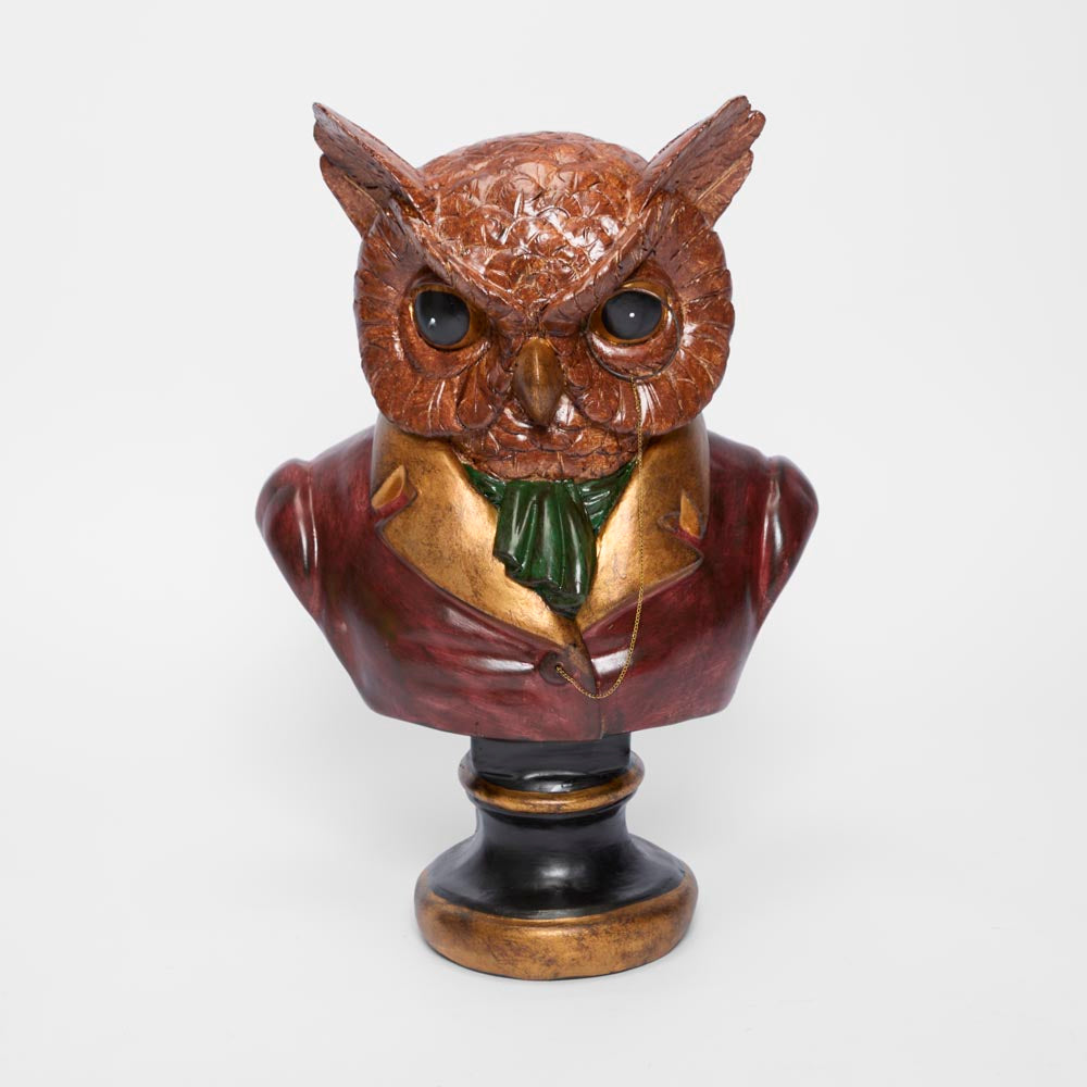 Owl with Monacle Bust
