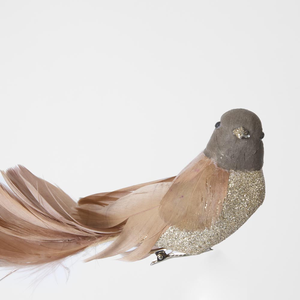 Melvin Clip on Bird Set of 3 Brown