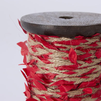 Vine Leaf Ribbon Red 10mm x 10m