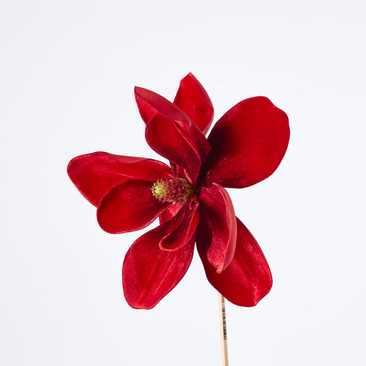 Luxe Velvet Clip On Magnolia Large Red