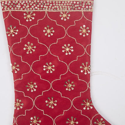 Silk Mosaic Stocking Red