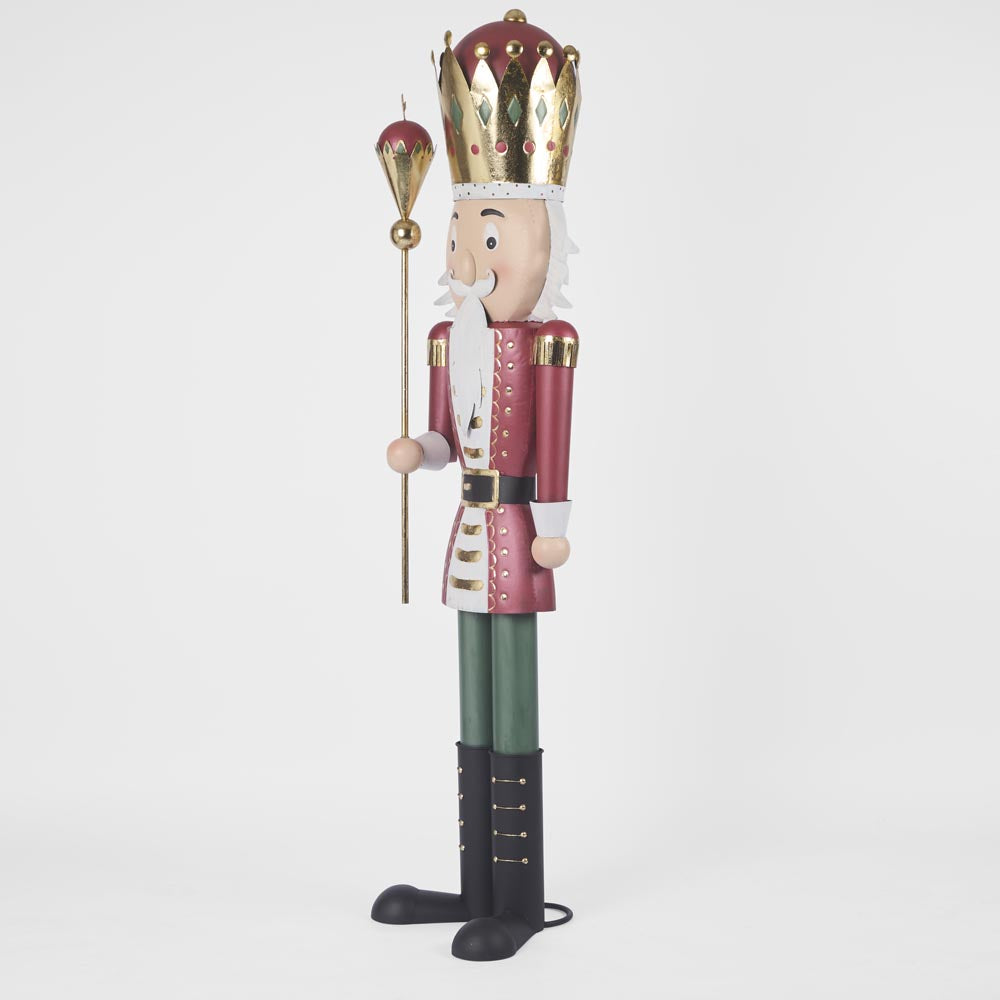 Regal Nutcracker with Staff - Red Jacket