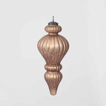 Antiqued Glass Hanging Finial Bronze Small