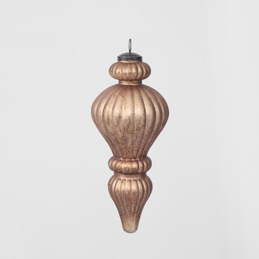 Antiqued Glass Hanging Finial Bronze Small