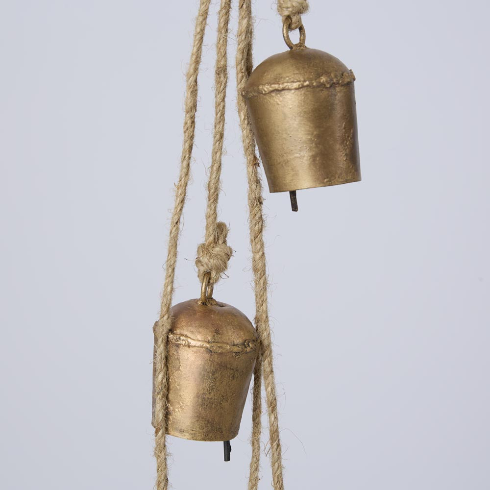 Mini Cow Bell Bunch Antique Gold