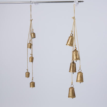 Mini Cow Bell Bunch Antique Gold