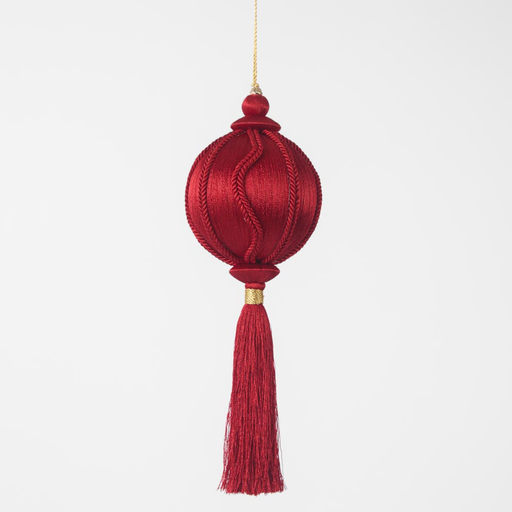 Silk Tassel Bauble Decoration Red