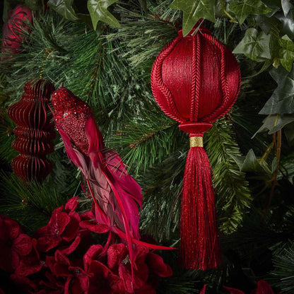 Silk Tassel Bauble Decoration Red