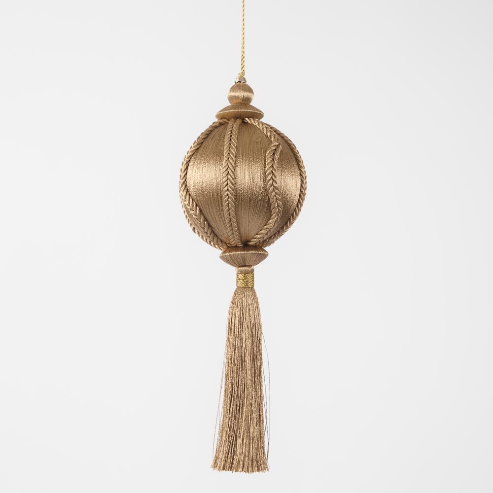 Silk Tassel Bauble Decoration Champagne