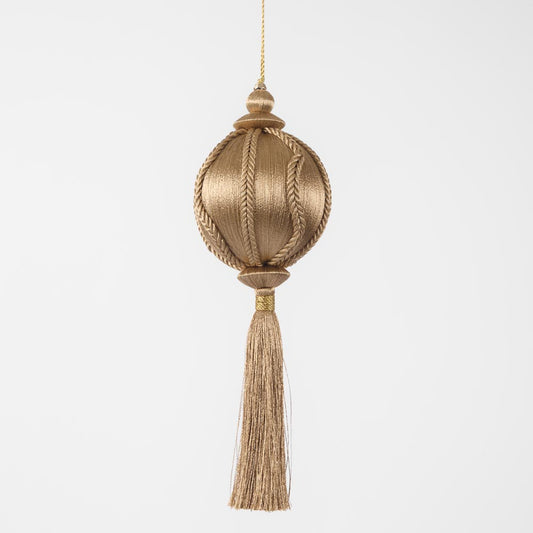 Silk Tassel Bauble Decoration Champagne