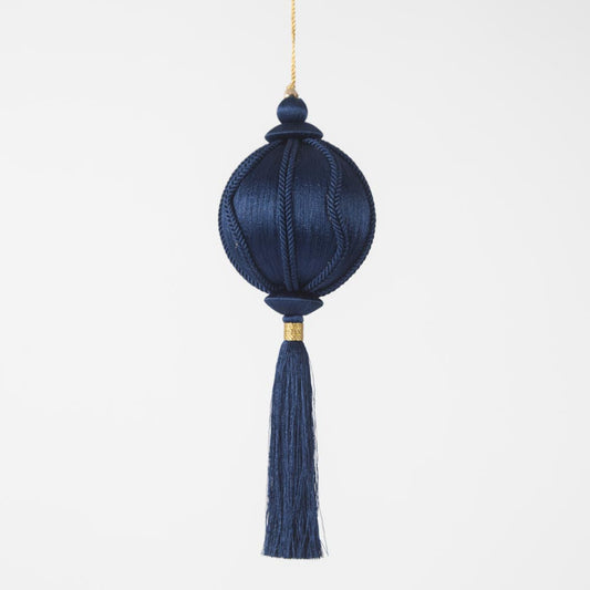 Silk Tassel Bauble Decoration Navy Blue
