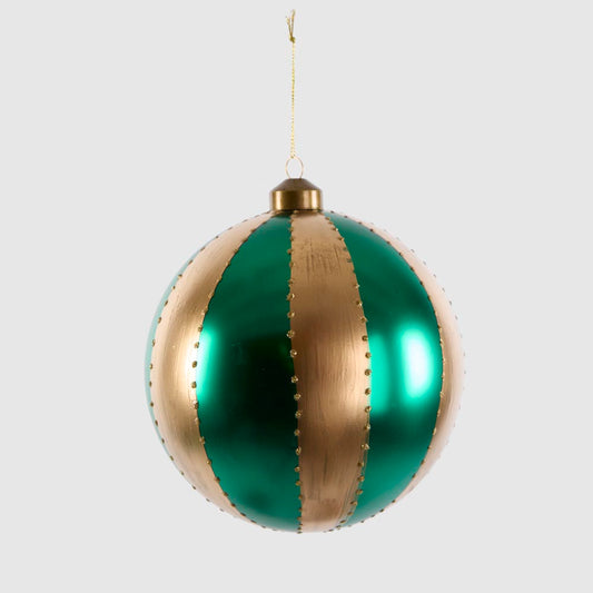 Carnival Bauble Large Green & Gold
