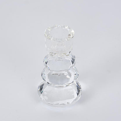 Lustre Glass Cut Candle Holder Clear
