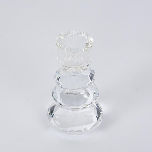Lustre Glass Cut Candle Holder Clear