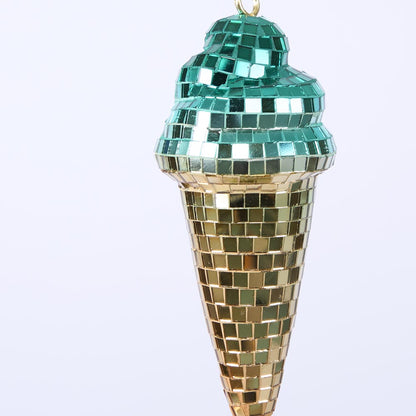 Disco Ice Cream Cone Decoration Blue