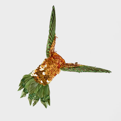 Hule Sequin Hummingbird Tree Decoration