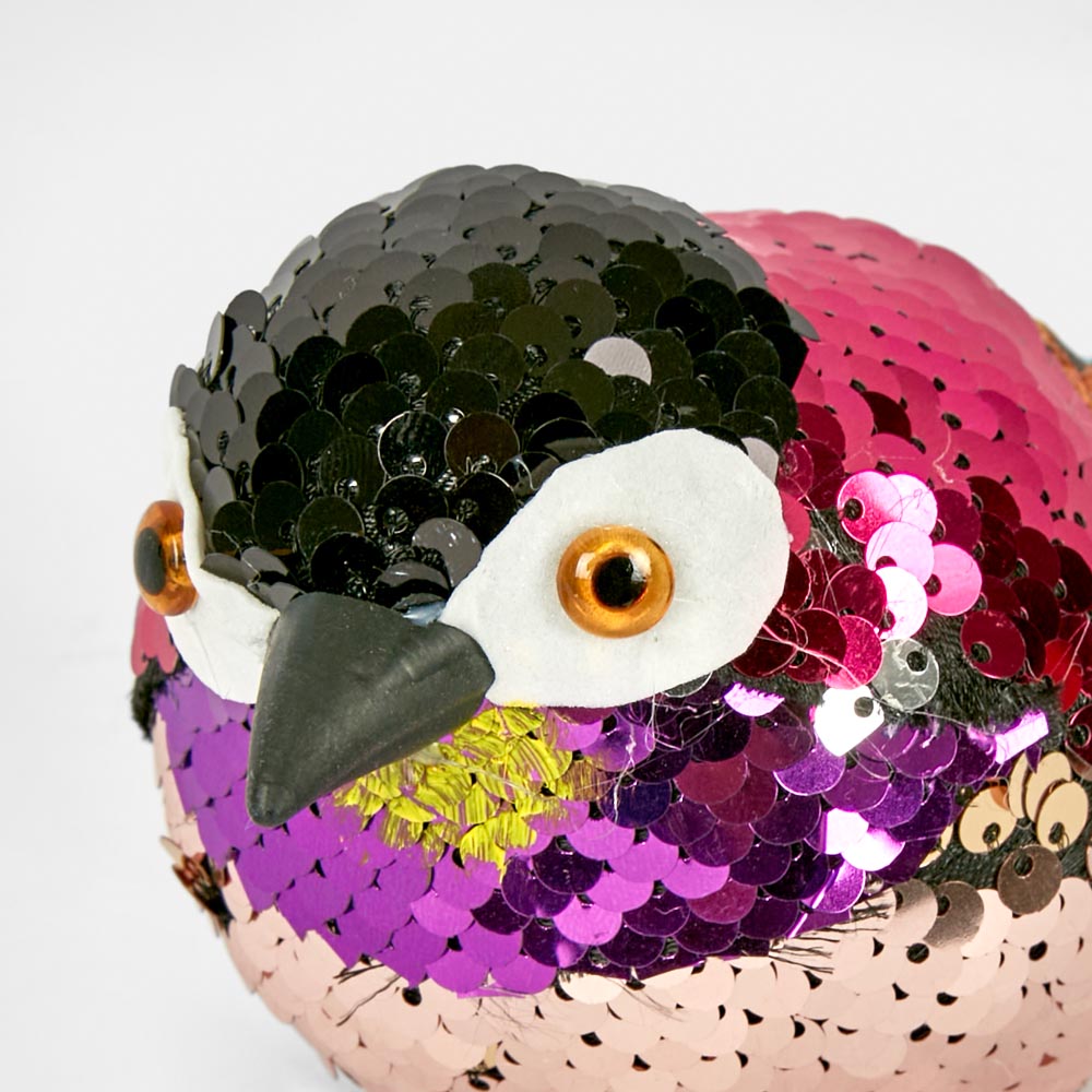 Jasper Clip on Sequin Bird Fuchsia