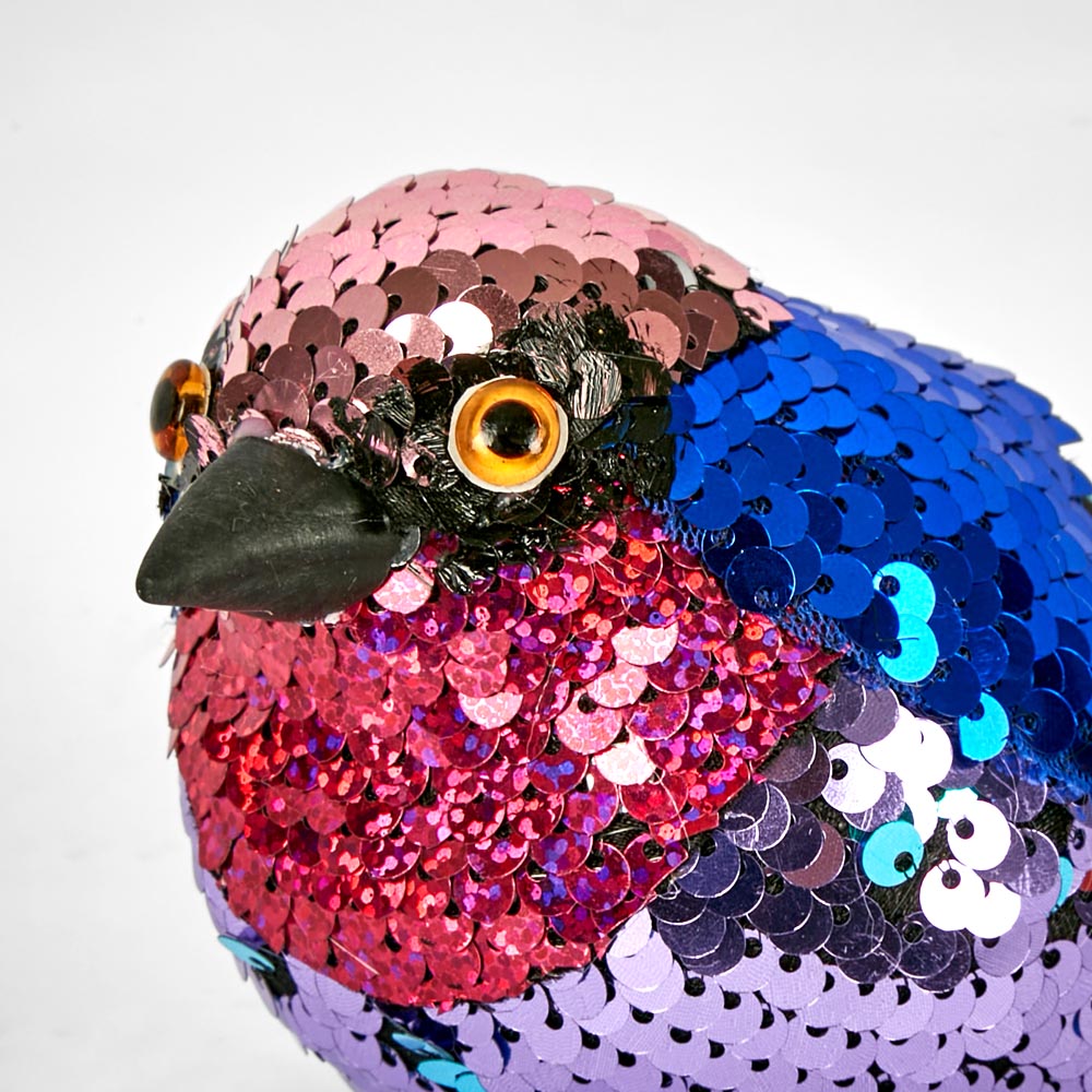 Jasper Clip on Sequin Bird Blue