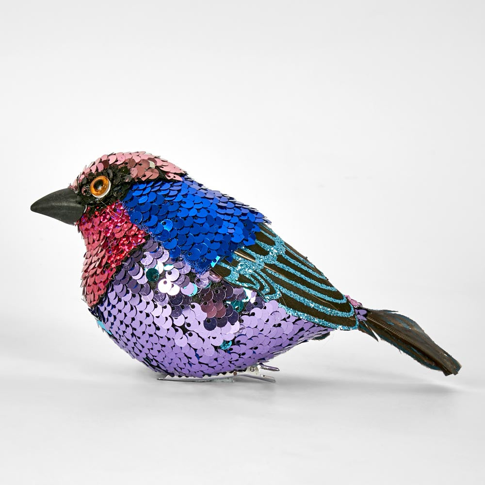 Jasper Clip on Sequin Bird Blue