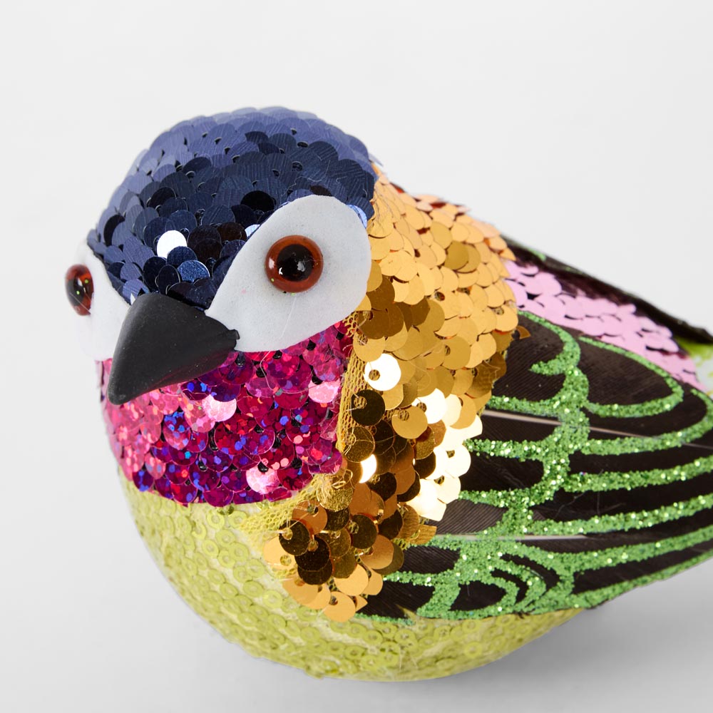 Jasper Clip on Sequin Bird Gold