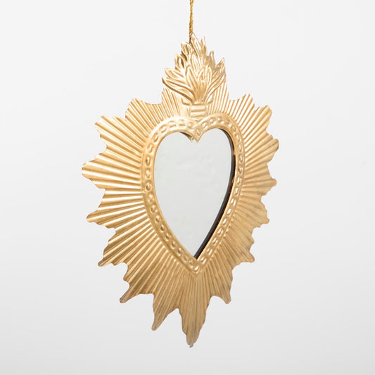Sunburst Mirror Heart Hanging Decoration LGE