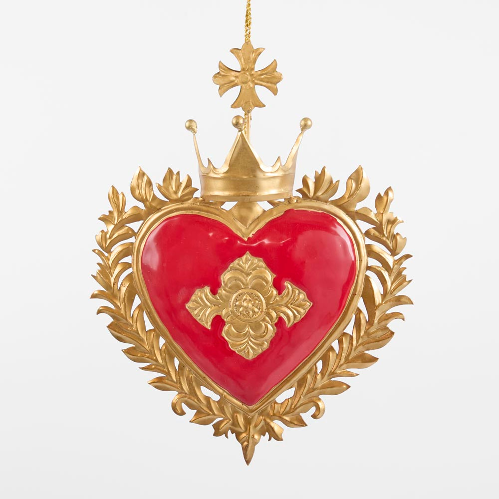 Crowned Heart Hanging Decoration Red